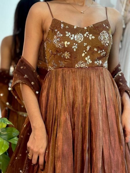 Elegant Cosmos Rayon Gown Palazzo Dupatta Set  Wholesale Party And Wedding Wear Anarkali Kurtis 