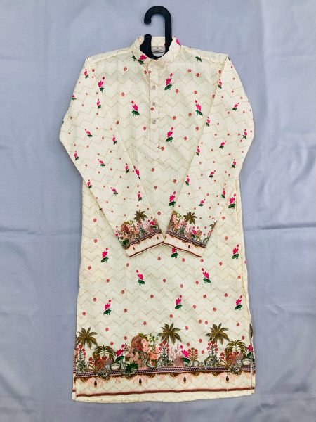 Elegant Cotton Kurta for Men with Crochet Work & Festive Digital Prints  Kurta Pajama Wholesale