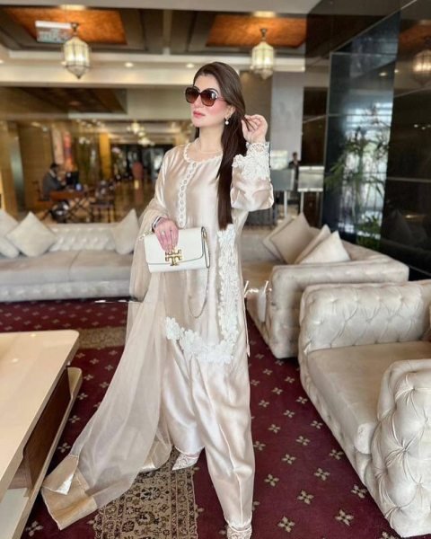 Elegant Cream Fancy Designer Top Palazzo Set with Embroidery Work for Women Ready To Wear Collection