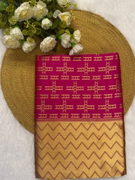 Elegant Dark Pink Banarasi Soft Silk Saree Budget Friendly with Rich Traditional Look Banarasi Saree Wholesale