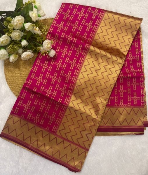 Elegant Dark Pink Banarasi Soft Silk Saree Budget Friendly with Rich Traditional Look Banarasi Saree Wholesale