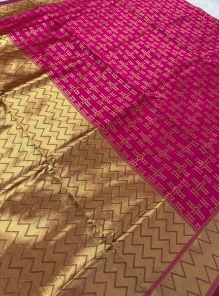 Elegant Dark Pink Banarasi Soft Silk Saree Budget Friendly with Rich Traditional Look Banarasi Saree Wholesale