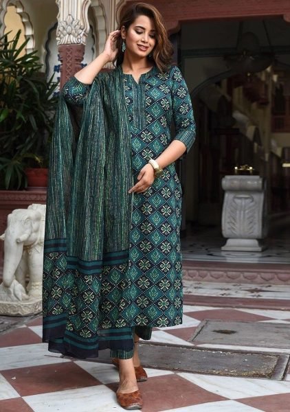 Elegant Floral Print Straight Kurta with Trousers   Dupatta at Manufacturer Rate  Straight Cut Long Kurtis