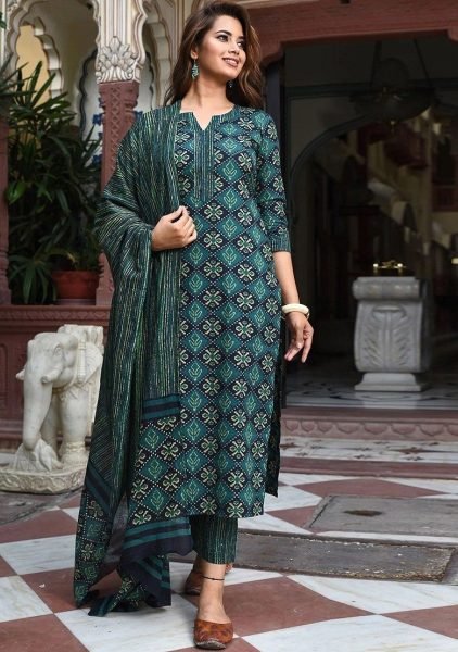 Elegant Floral Print Straight Kurta with Trousers   Dupatta at Manufacturer Rate  Straight Cut Long Kurtis