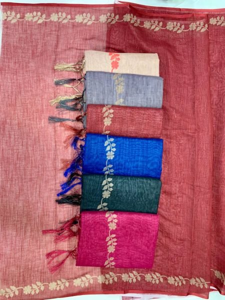 Elegant Grey Printed Saree with Matching Satin Banglory Blouse Piece Cotton Sarees Wholesale