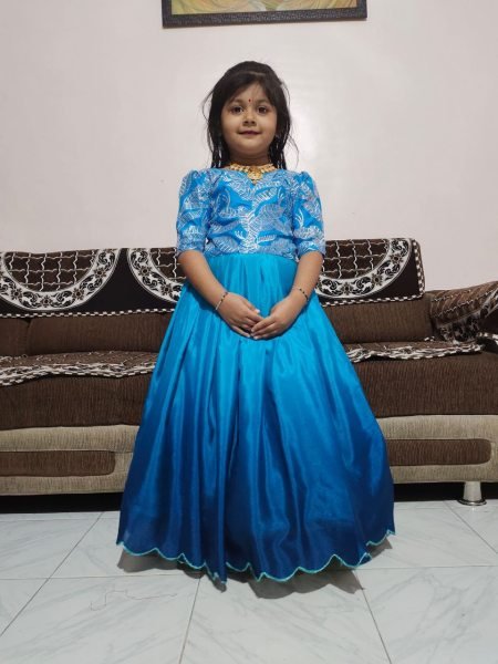 Elegant Little Girls Gown Chinon Silk Fancy Party & Ethnic Wear Best Offer from New Collection Girls Wear