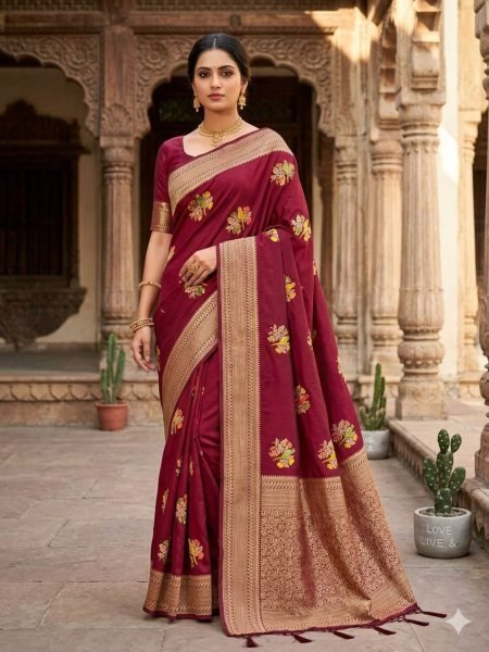 Elegant Maroon Georgette Saree with Soft Smooth Fall for Party Wear Cotton Sarees Wholesale