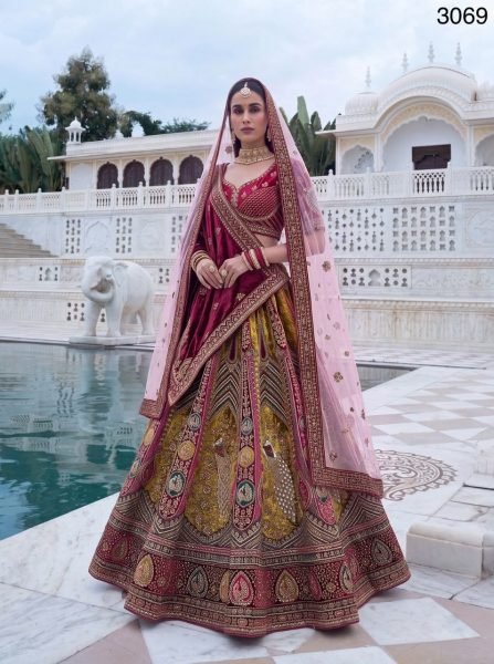 Elegant Maroon Velvet Bridal Lehenga Choli with Designer Patch  Dori and Sequins Work at Wholesale Rate Bridal Lehenga Choli