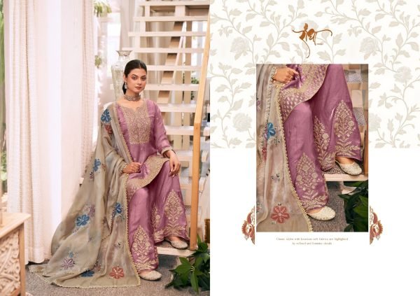 Elegant Mauve Designer Fendy Silk Plazo Suit with Front and Back Embroidery at Wholesale Rate Designer Plazzo Salwar Suits Wholesale