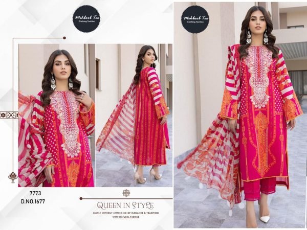 Elegant Mchbool Tex Cotton Printed Salwar Kameez with Chiffon Work Dupatta Pakistani Suits Wholesale