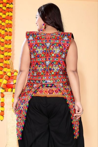 Elegant Mirror Work Jacket Set With Dhoti and Blouse Traditional Festival Wear  Navratri Collection