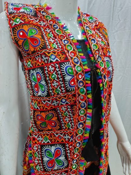 Elegant Mirror Work Jacket Set With Dhoti and Blouse Traditional Festival Wear  Navratri Collection