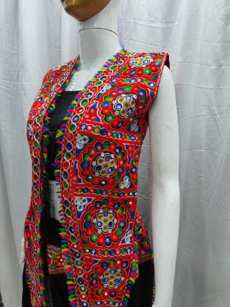 Elegant Mirror Work Jacket Set With Dhoti and Blouse Traditional Festival Wear  Navratri Collection
