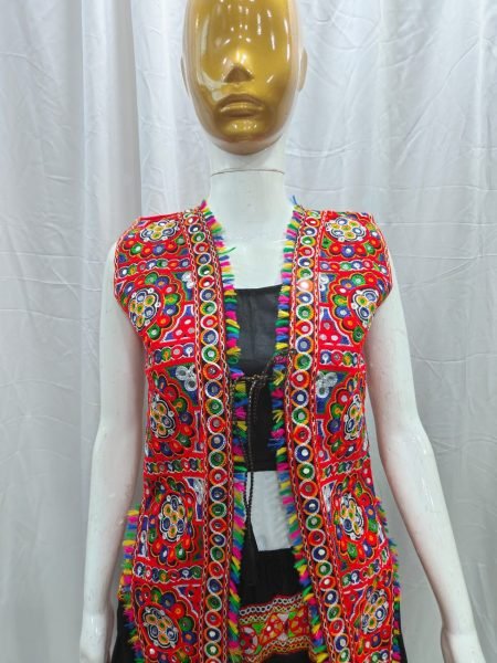 Elegant Mirror Work Jacket Set With Dhoti and Blouse Traditional Festival Wear  Navratri Collection