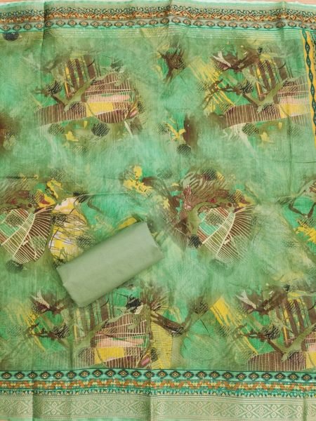 Elegant Foil Print Dress Material With digital print Dupatta  Color Set Matching Dress Material Wholesale