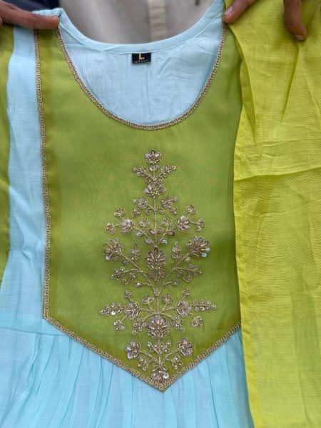 Elegant  Mul Chanderi Kurta Pant Set with Beautiful Banarasi Lagadi Duppta for Women s Ethnic Collection 3 Piece Kurti Set