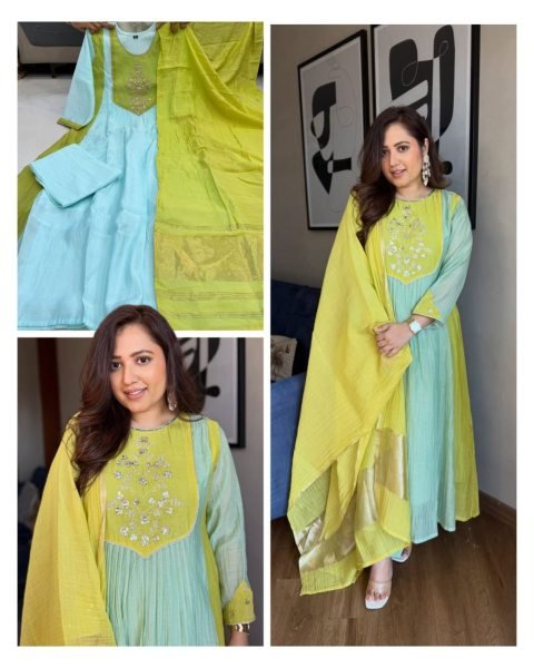 Elegant  Mul Chanderi Kurta Pant Set with Beautiful Banarasi Lagadi Duppta for Women s Ethnic Collection 3 Piece Kurti Set