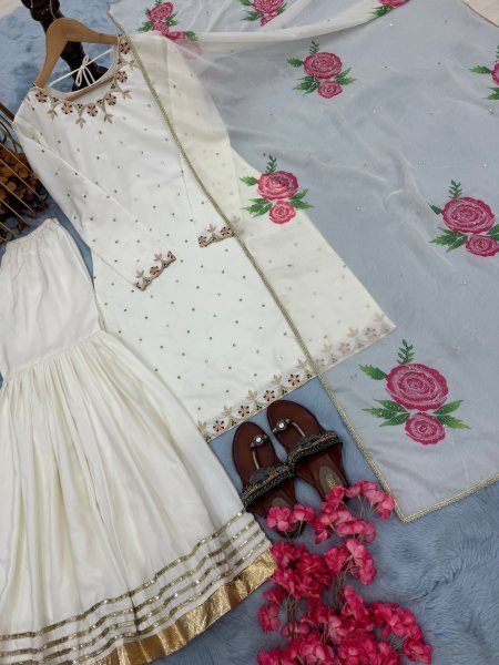 Elegant Palazzo Set with Fancy Dupatta Perfect for Weddings & Celebrations Ready To Wear Collection