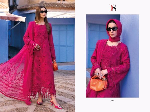 Elegant Pink Cotton Embroidered Lawn Suit Chiffon/Cotton Dupatta Options Wholesale Deal Pakistani Suits Wholesale