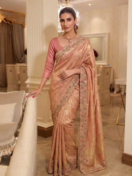 Elegant Pink Pure Kanjivarm Silk Saree with Running Silk Blouse at Manufacturer Rate 