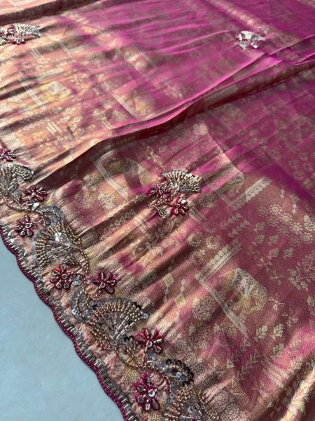 Elegant Pink Pure Kanjivarm Silk Saree with Running Silk Blouse at Manufacturer Rate Silk Sarees Wholesale