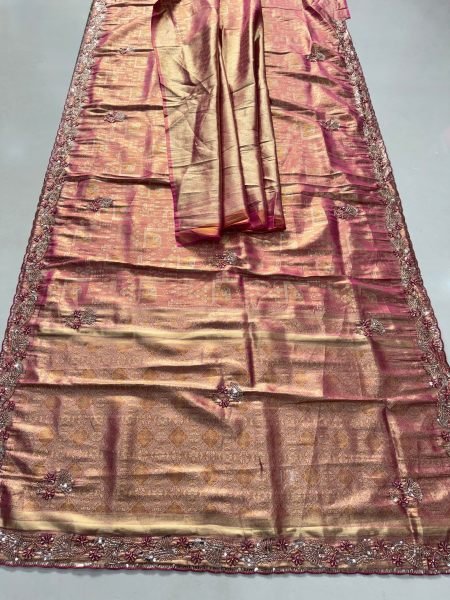 Elegant Pink Pure Kanjivarm Silk Saree with Running Silk Blouse at Manufacturer Rate Silk Sarees Wholesale