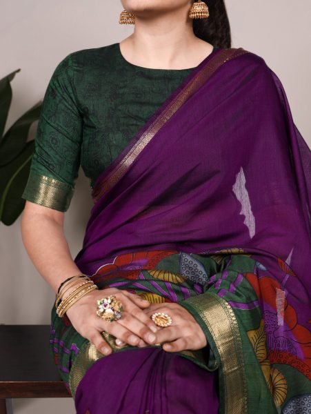 Elegant Polyester Viscose Chanderi Saree with Traditional Print and Zari Border Surat Based Manufacturer New Launch Silk Sarees Wholesale