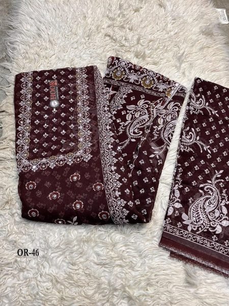 Elegant Printed Organza Suit Set Retailer And Wholesaler Wholesale Printed Salwar Kameez 