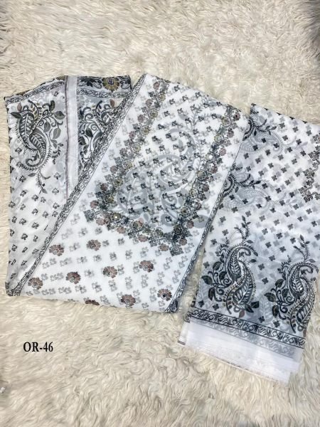 Elegant Printed Organza Suit Set Retailer And Wholesaler Wholesale Printed Salwar Kameez 