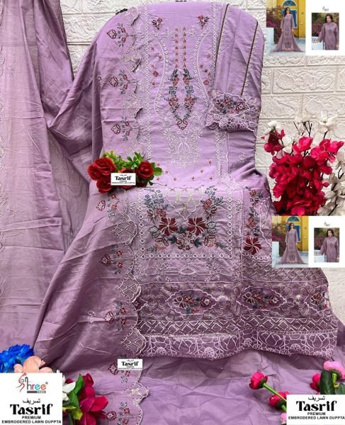 Elegant Pure Lawn Cotton Suit with Heavy Self Embroidery Cutwork Dupatta New Collection Pakistani Suits Wholesale