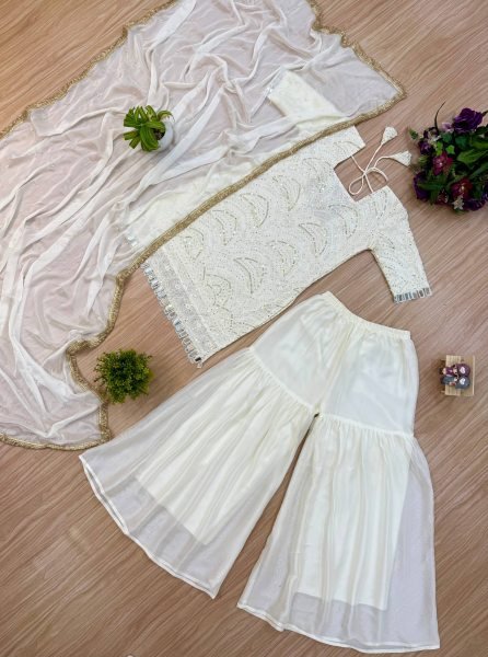 Elegant Rangoli Silk Suit with Embroidered Top and Dupatta For Party Wear Ready To Wear Collection