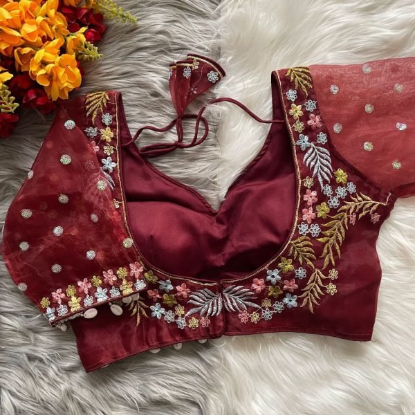Elegant Ready-to-Wear Blouse with Floral Embroidery & Padded Finish Wholesale Ethnic Wear for Women Blouse Collection
