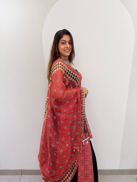 Elegant Red Black Navratri Printed Rayon Lehenga Choli with Real Mirror Work For Navrati Navratri Lehnega Choli