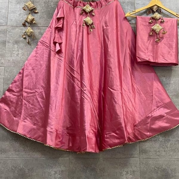 Elegant Semi Gaji Silk Lehenga with Canvas Flair Navratri Special in Vibrant Colors Navratri Lehnega Choli