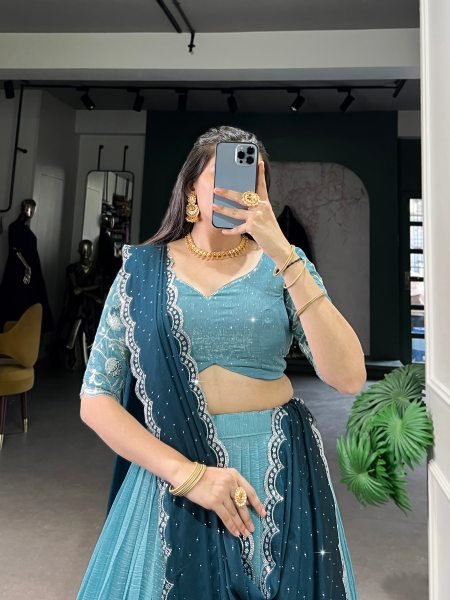 Elegant Silver Glossy Lehenga Choli Designer Sequin Work New Collection for Resellers Designer Lehenga Choli