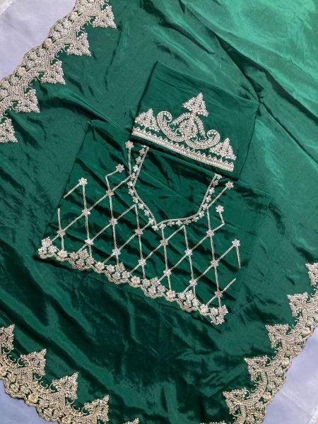 Elegant Soft Chinon Silk Saree with Embroidery Work Best Wholesale Deal  Embroidery Sarees Wholesale
