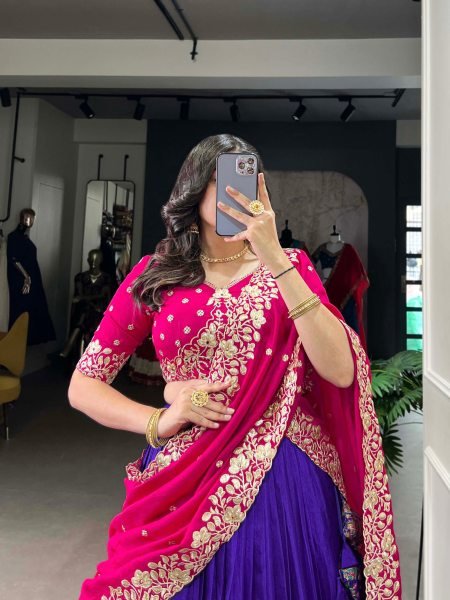 Elegant Tussar Silk Lehenga With Embroidered Vichitra Silk Dupatta Heavy Bridal Lehenga Choli For Weddings  Designer Lehenga Choli