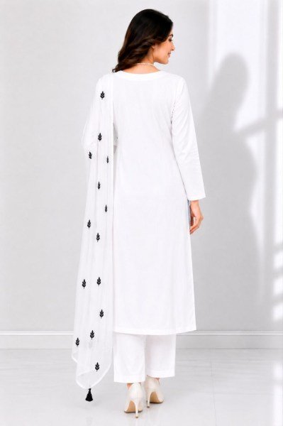 Elegant Vichitra Silk Embroidered Kurti Pant Set with Nazmin Dupatta Perfect for Daily Wear Embroidery Kurtis 