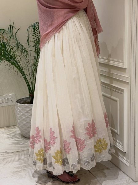 Elegant White Designer Heavy Faux Georgette Gown Set with Embroidery Work At Factory Price  Ready To Wear Collection
