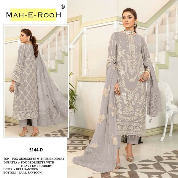 Elegent Traditional Embroidery Hand Work With Fox Georgette Heavy Pakistani Salwar Suit  Pakistani Suits Wholesale