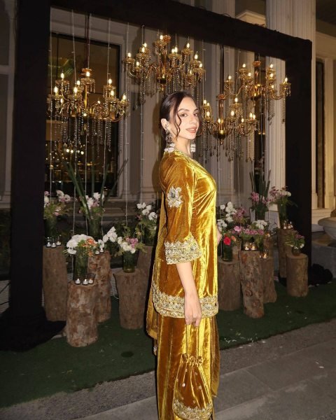 Embellished Velvet Sequins   Zari Embroidery Kurti Plazzo   Fendy Silk Dupatta for Weddings Ready To Wear Collection