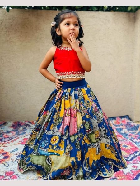 Embroidered   Hand Work Kids Chinon Silk Lehenga Choli  Girls Wear