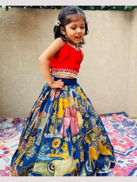 Embroidered   Hand Work Kids Chinon Silk Lehenga Choli  Girls Wear