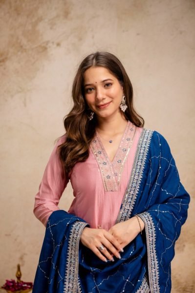 Embroidered Pink Anarkali Suit Set with Pant for Women Party Wear Anarkali Kurtis 