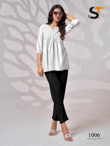 Embroidery Work Short Tops for Ladies     Perfect for Office Wear Embroidery Kurtis 