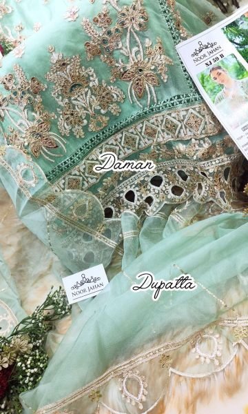 Sea Green Pakistani Organza Salwar Suit with Hand Embroidery Work at Manufacturer Rate Pakistani Suits Wholesale