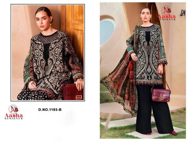 Enchanting Black Pure Cotton Suit Material with Printed and Embroidered Top Pakistani Suits Wholesale