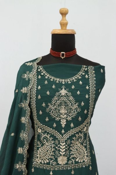 Enchanting Green Rangoli Crush Salwar Suit with Sequins Embroidery and Rangoli Dupatta Churidar Salwar Suits Wholesale