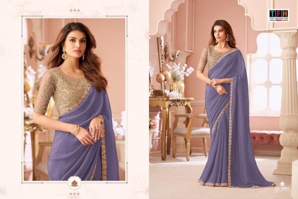 Enchanting Lavender Premium Designer Georgette Saree with Banglori Blouse Designer Wedding Sarees Wholesale
