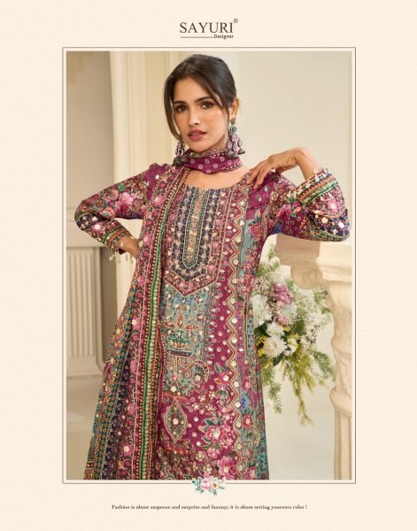 Enchanting Magenta Designer Natural Crepe Silk 3 Piece Suit Set with Hand Aari Embroidery Designer Plazzo Salwar Suits Wholesale